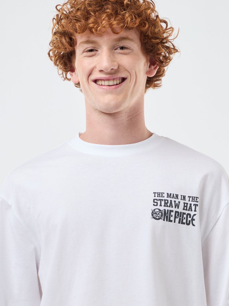 T-shirt 'fashion UK' One piece' manches courtes Blanc - Kiabi