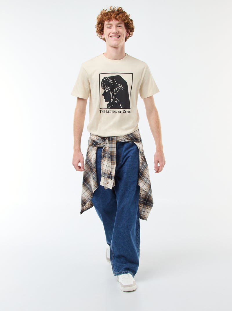 T-shirt 'Fashion UK' 'Zelda' en coton Beige - Kiabi
