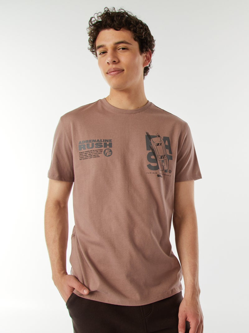 T-shirt 'Fast & Furious' manches courtes Rose - Kiabi