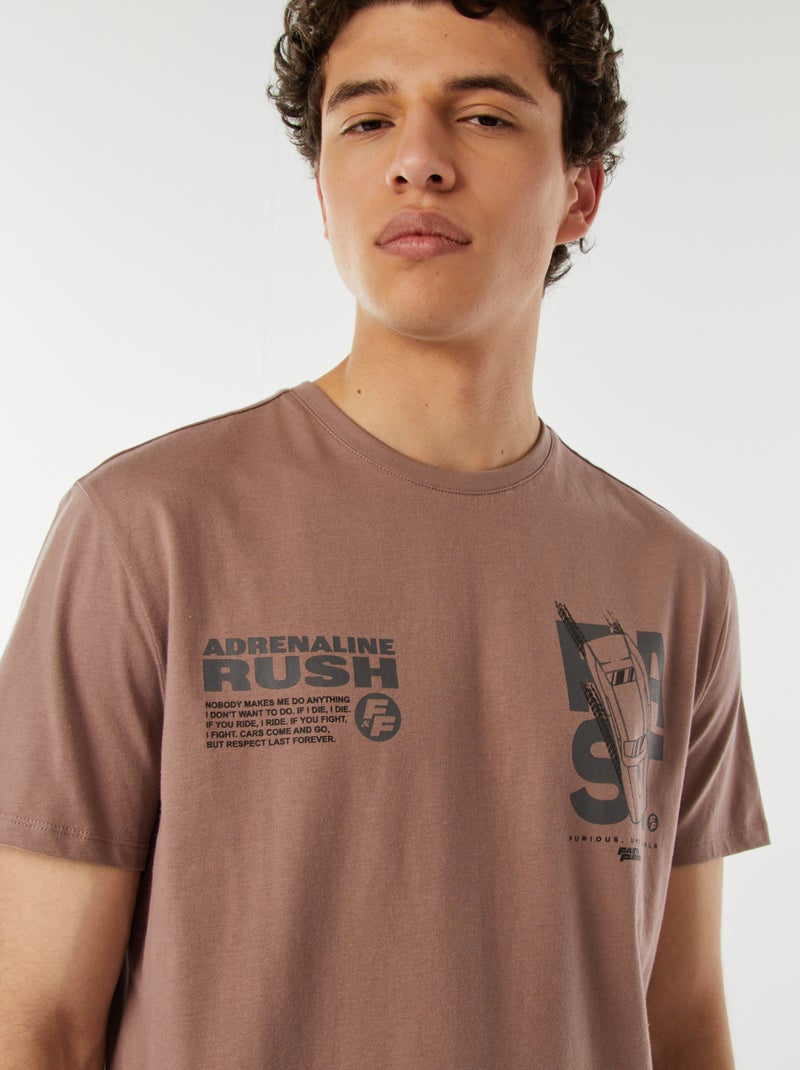 T-shirt 'Fast & Furious' manches courtes Rose - Kiabi