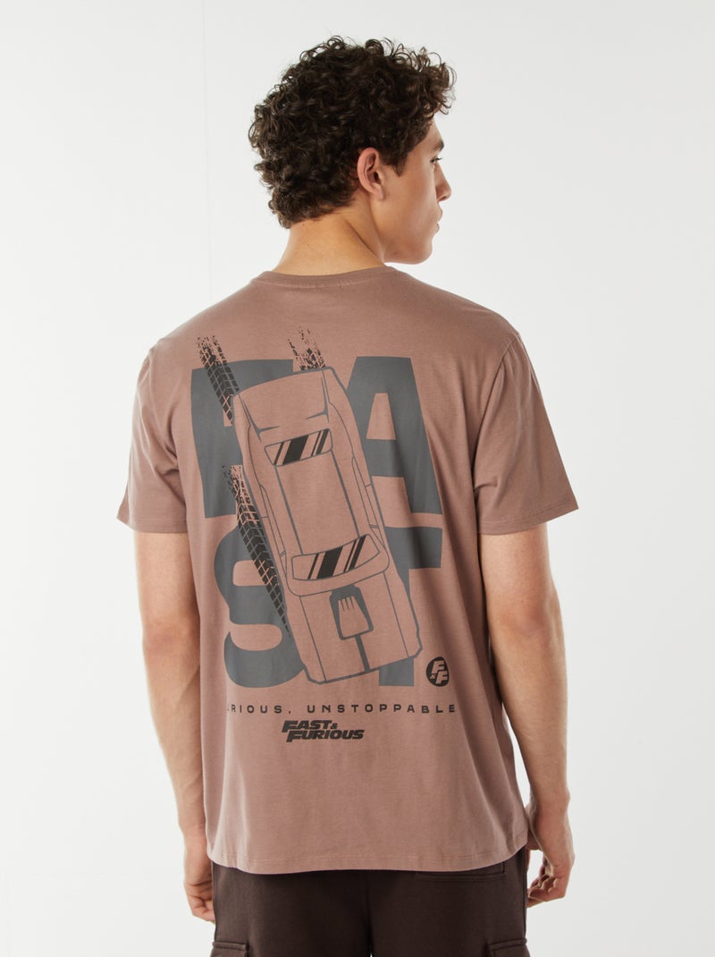 T-shirt 'Fast & Furious' manches courtes Rose - Kiabi
