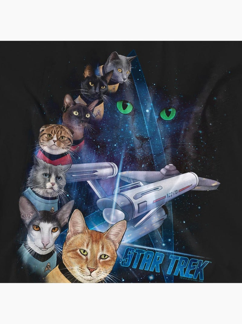 T-shirt feline galaxy - star trek Noir - Kiabi