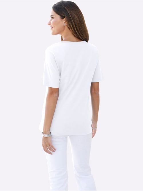 T-shirt féminin uni à encolure ronde et manches courtes - Taille standard - Moda Vilona - Kiabi