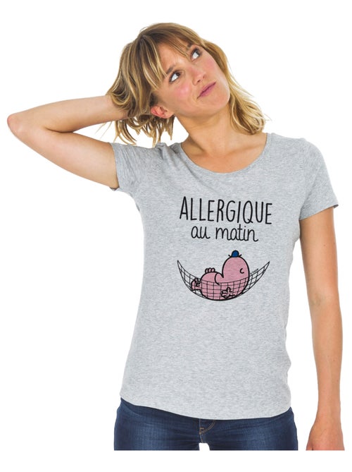 T-shirt Femme - ALLERGIQUE AU MATIN - Kiabi