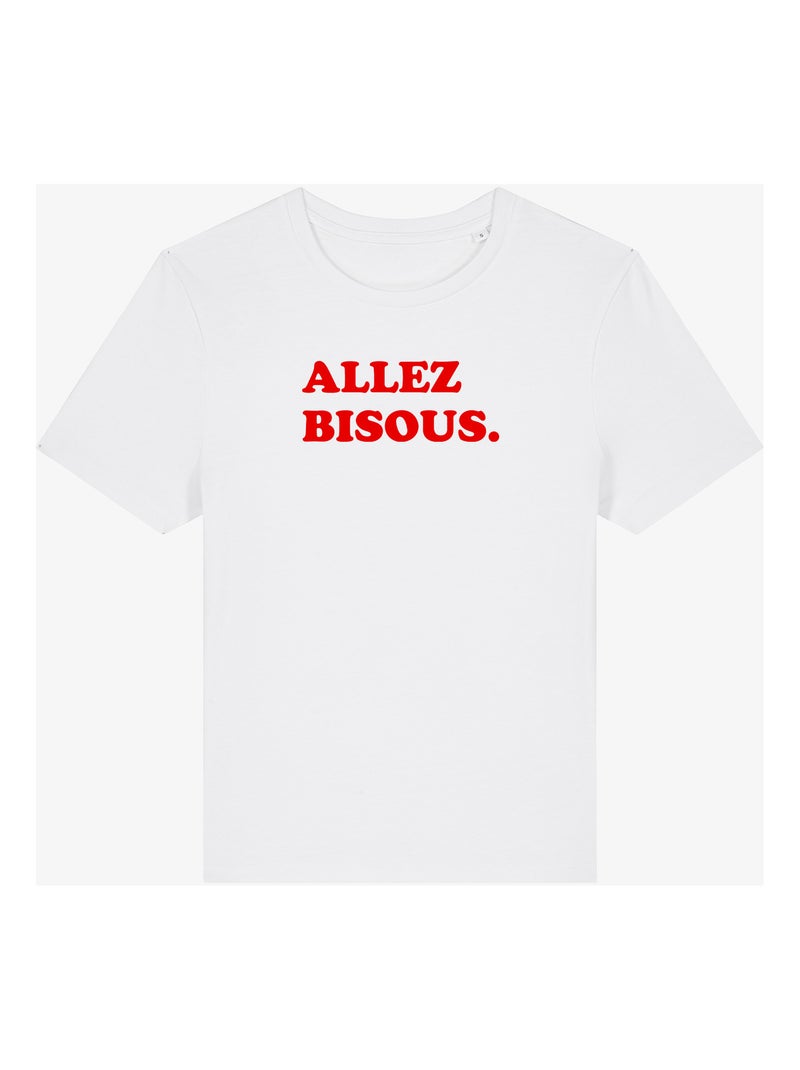 T-shirt Femme - ALLEZ BISOUS Blanc - Kiabi