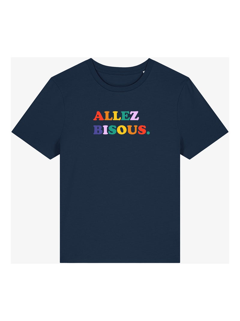 T-shirt Femme - ALLEZ BISOUS Bleu marine - Kiabi