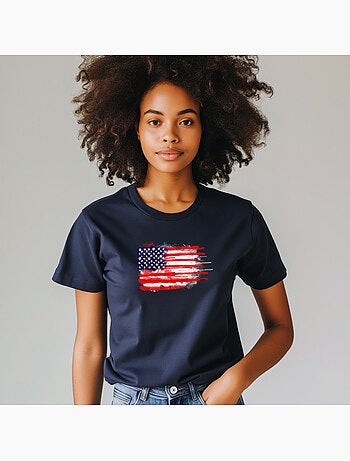 T-shirt Femme - AMERICAN SPATTER FLAG
