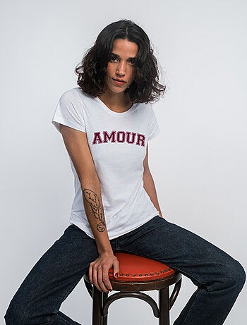 T-shirt Femme - AMOUR TYPO USA