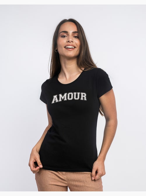 T-shirt Femme - AMOUR TYPO USA - Kiabi