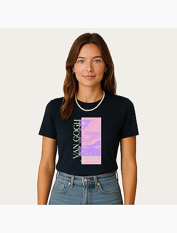 T-shirt Femme - APOH VAN GOGH STARRY NIGHT SCRIBBLE