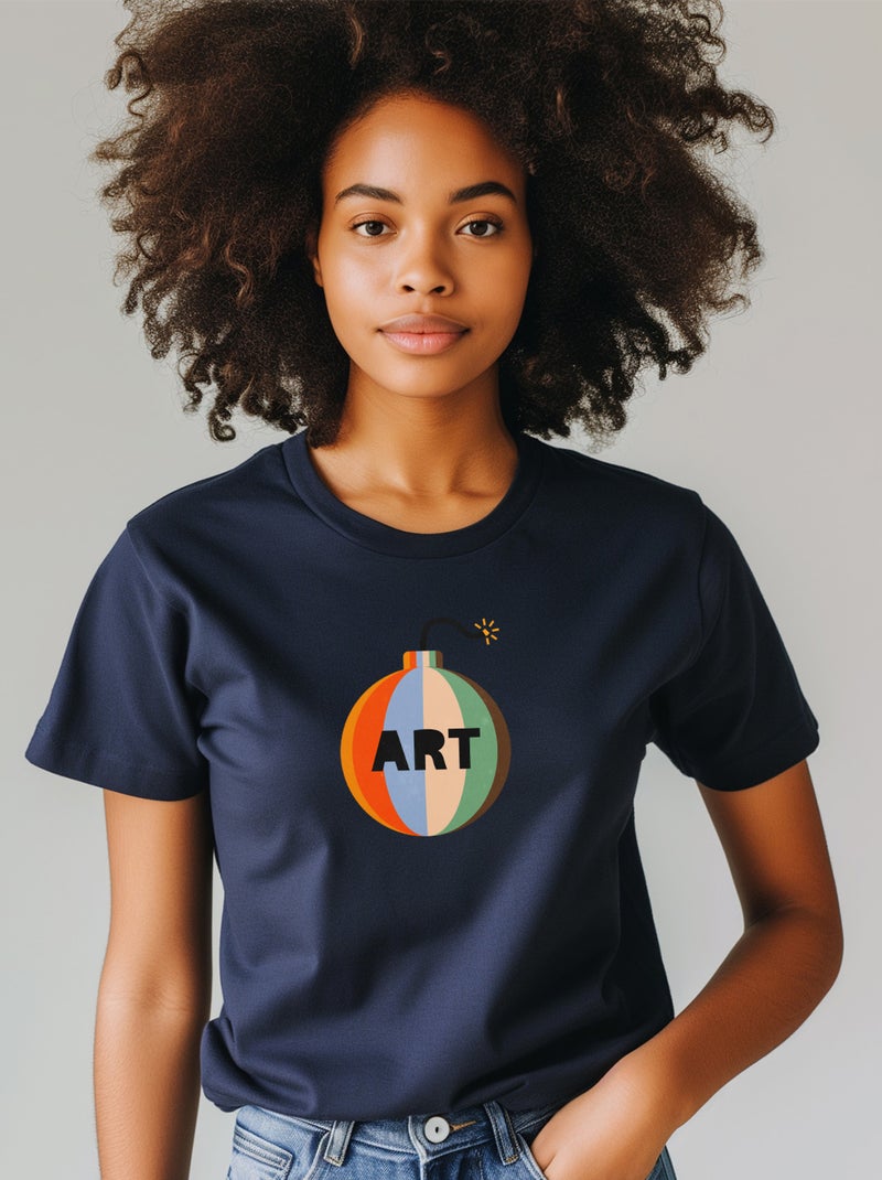 T-shirt Femme - ART BOMB Bleu marine - Kiabi