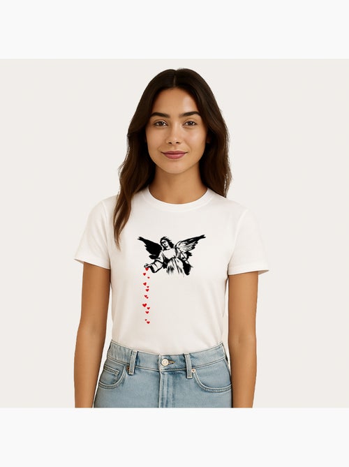 T-shirt Femme - BANKSY ANGEL HEARTS - Kiabi