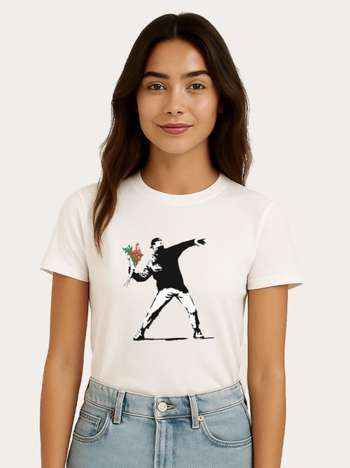 T-shirt Femme - BANKSY LOVE - Kiabi