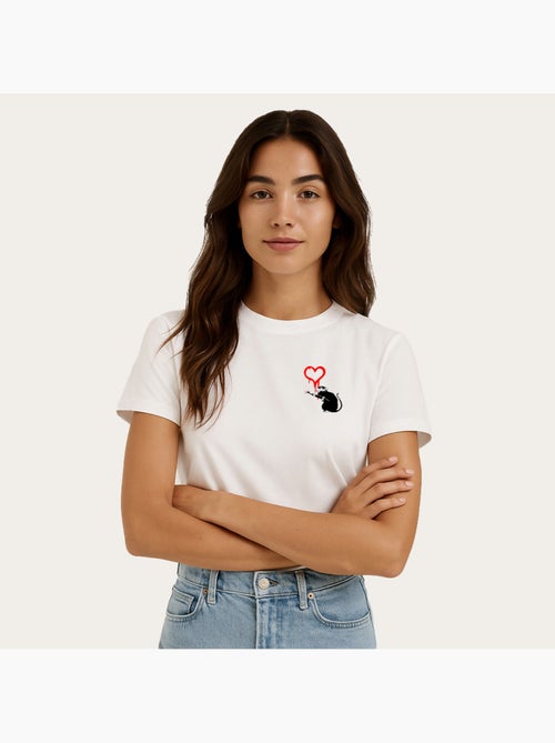 T-shirt Femme - BANKSY LOVE RAT - Kiabi