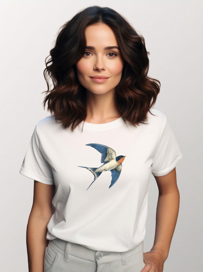 T-shirt Femme - BARN SWALLOW Blanc - Kiabi