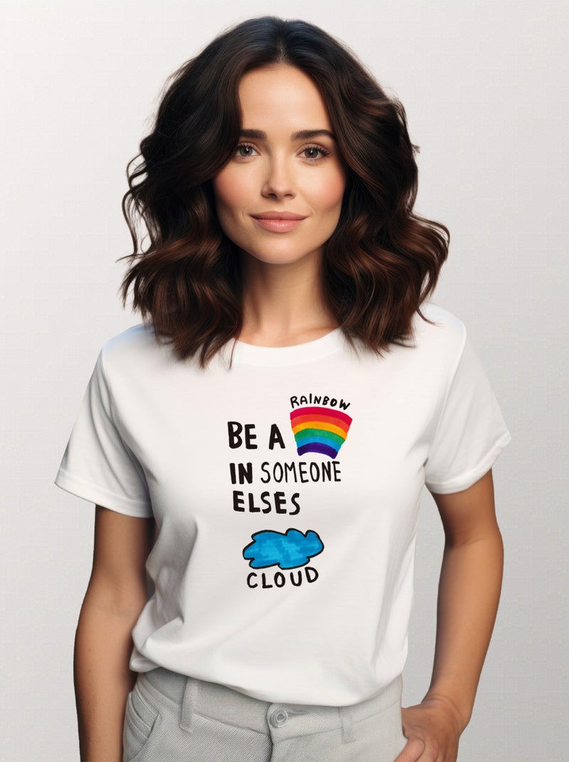 T-shirt Femme - BE A RAINBOW Blanc - Kiabi