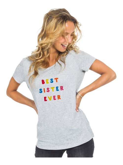 T-shirt Femme - BEST SISTER EVER COLORÉE WAF - Kiabi