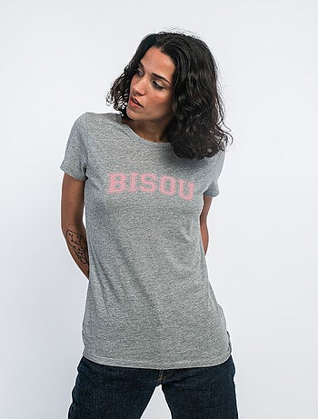 T-shirt Femme - BISOU TYPO USA