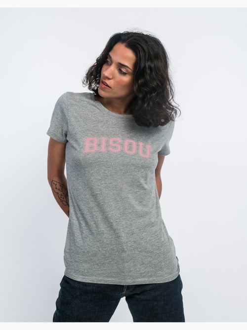T-shirt Femme - BISOU TYPO USA - Kiabi