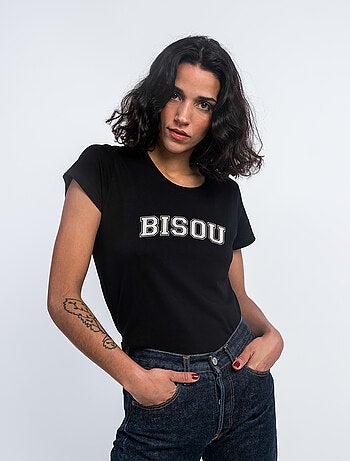 T-shirt Femme - BISOU TYPO USA