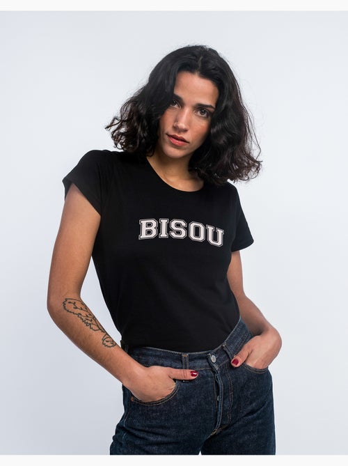 T-shirt Femme - BISOU TYPO USA - Kiabi
