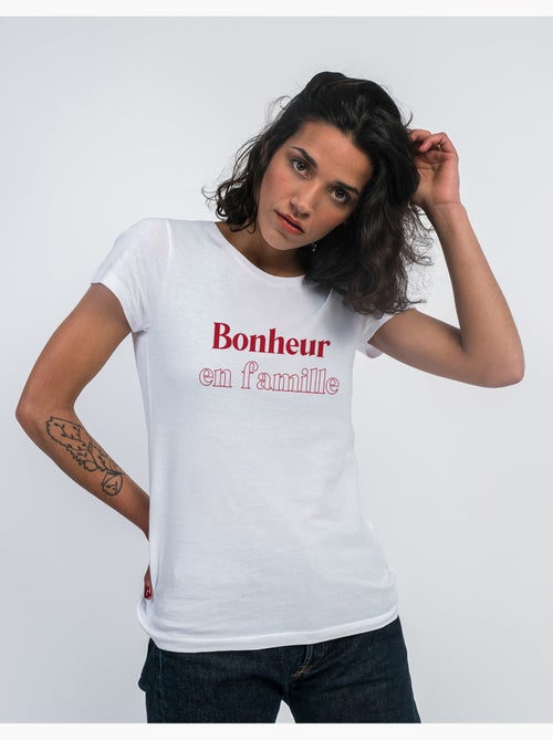 T-shirt Femme - BONHEUR EN FAMILLE - Kiabi