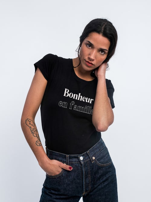 T-shirt Femme - BONHEUR EN FAMILLE - Kiabi