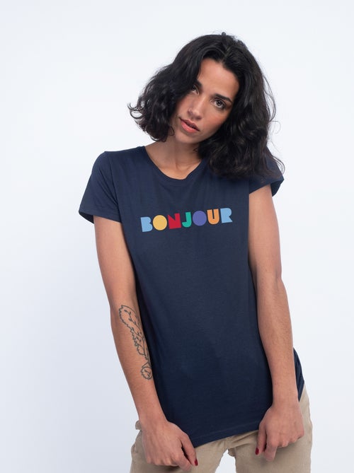 T-shirt Femme - BONJOUR COLORÉ - Kiabi