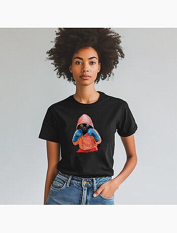 T-shirt Femme - BOXING CAT BLACK