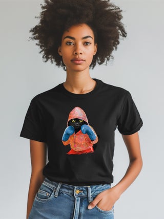 T-shirt Femme - BOXING CAT BLACK