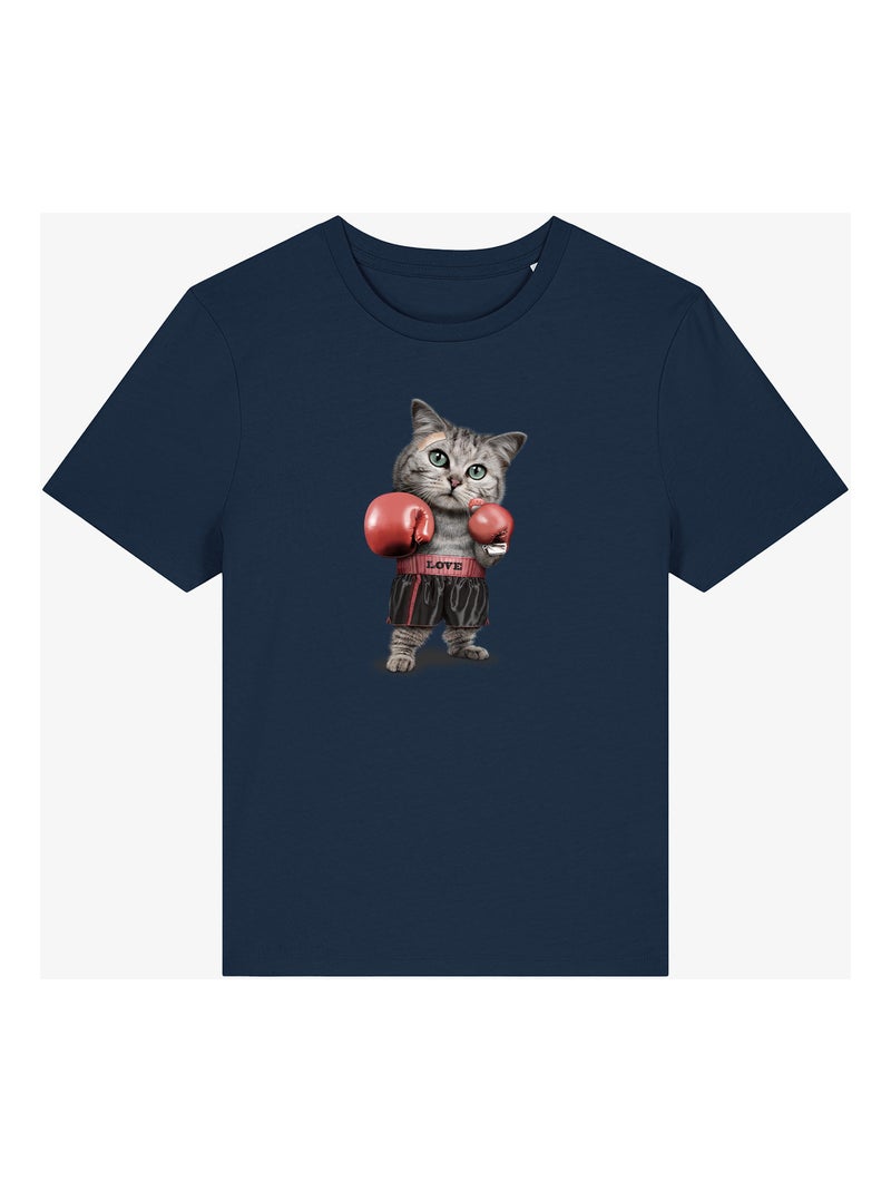 T-shirt Femme - BOXING CAT Bleu marine - Kiabi