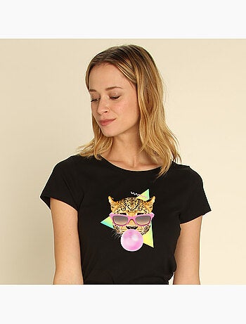 T-shirt femme - bubble gum leo