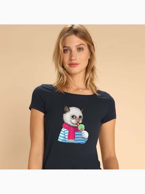 T-shirt Femme - CAT AND ICE CREAM - Kiabi