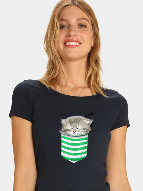 T-shirt Femme - CAT IN THE POCKET - Kiabi
