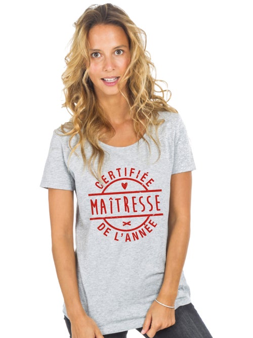 T-shirt Femme - CERTIFIÉE MAÎTRESSE DE L'ANNÉE - Kiabi
