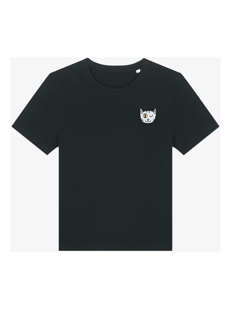 T-shirt Femme - CHAT CLIN DOEIL CŒUR Noir - Kiabi