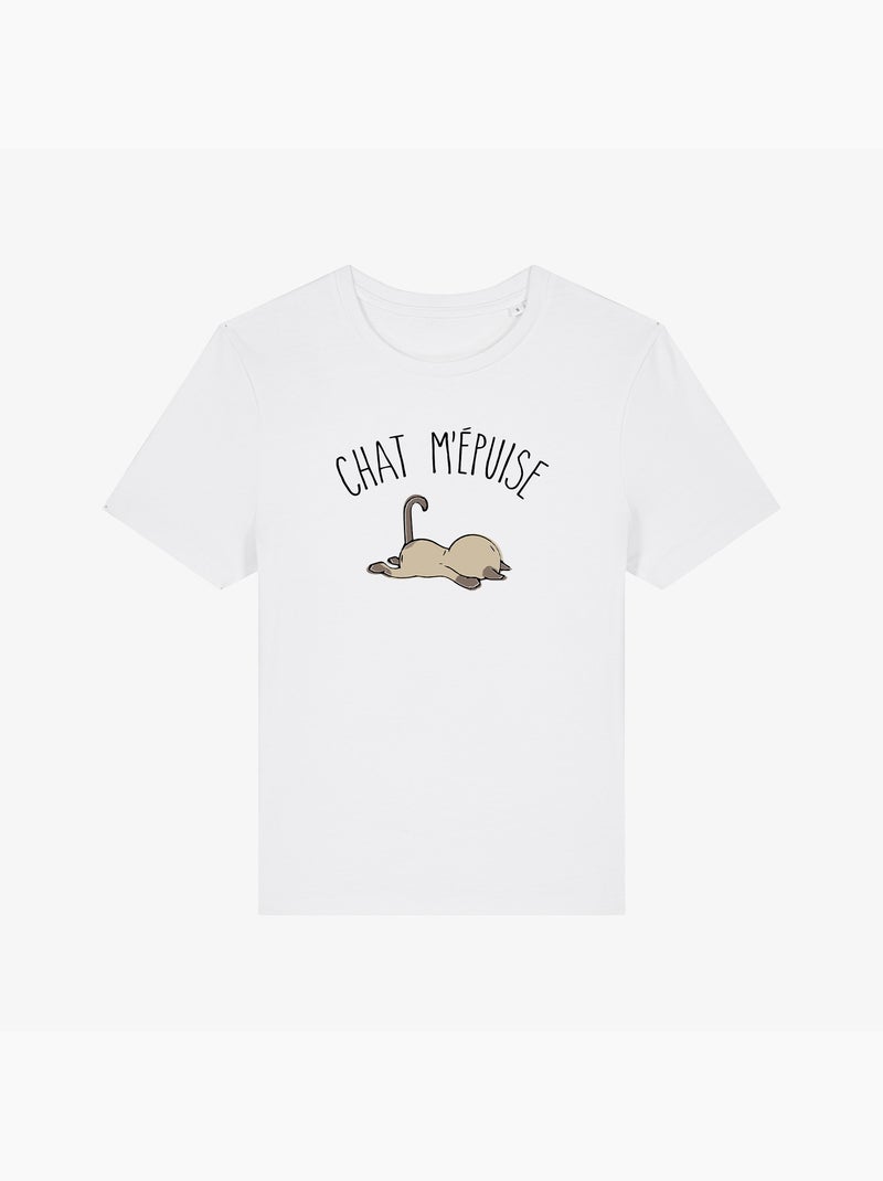 T-shirt Femme - CHAT M'EPUISE Blanc - Kiabi