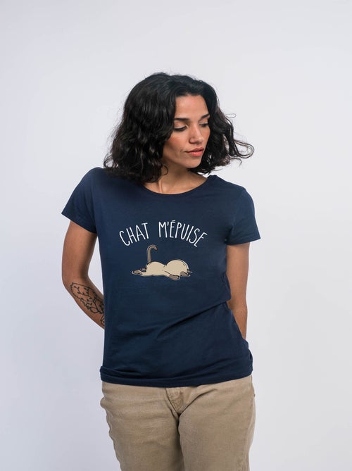 T-shirt Femme - CHAT M'EPUISE - Kiabi