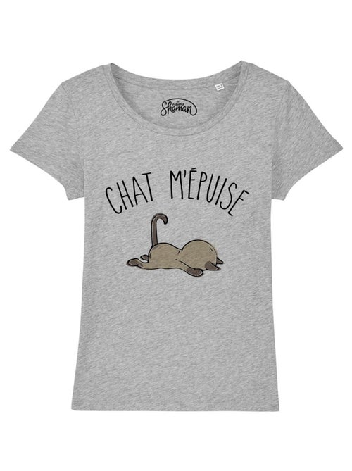 T-shirt Femme - CHAT M'EPUISE - Kiabi