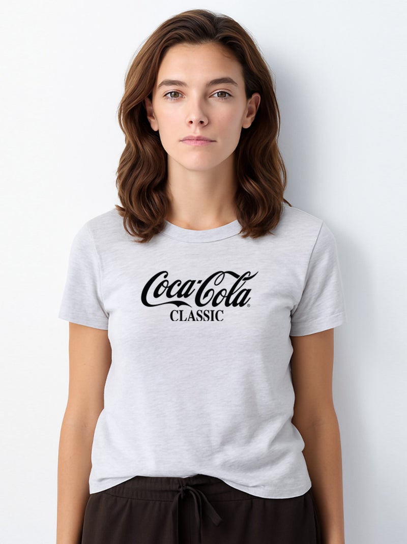 T-shirt Femme - COCA COLA CLASSIC Gris chiné - Kiabi