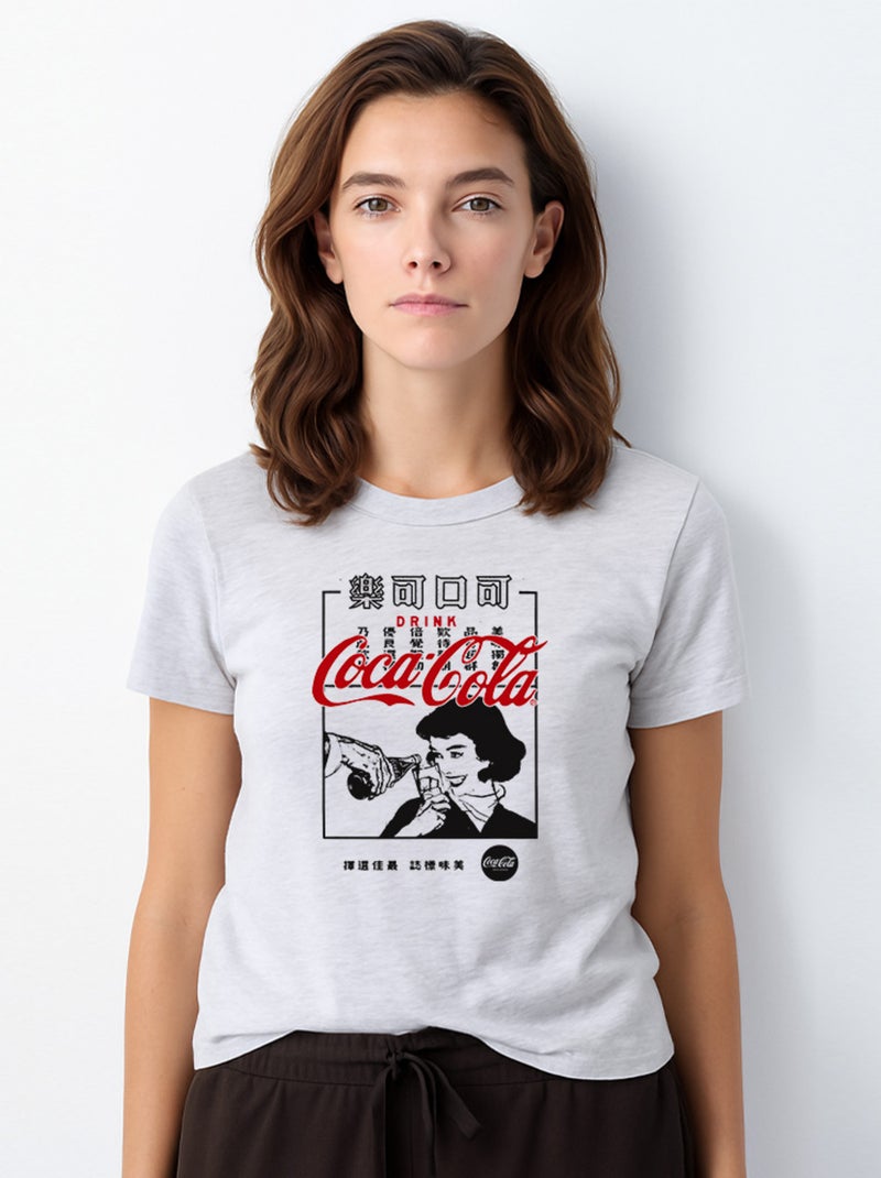 T-shirt Femme - COCA JAP 2 Gris chiné - Kiabi