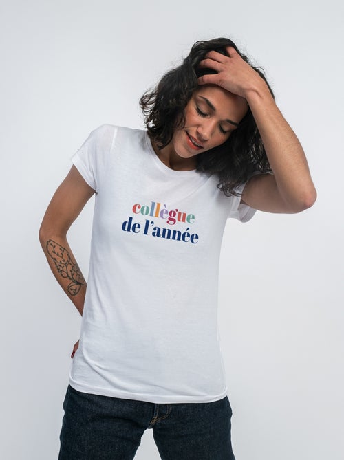 T-shirt Femme - COLLÈGUE DE L'ANNÉE COLORÉ - Kiabi