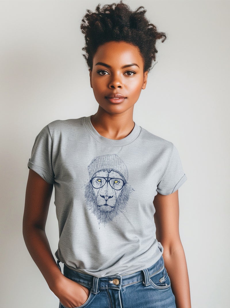 T-shirt Femme - COOL LION Gris chiné - Kiabi