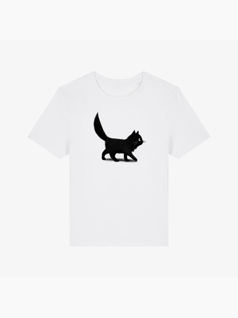 T-shirt Femme - CREEPING CAT Blanc - Kiabi