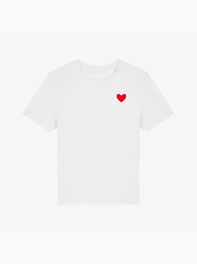 T-shirt Femme - DESSIN PETIT COEUR Blanc - Kiabi