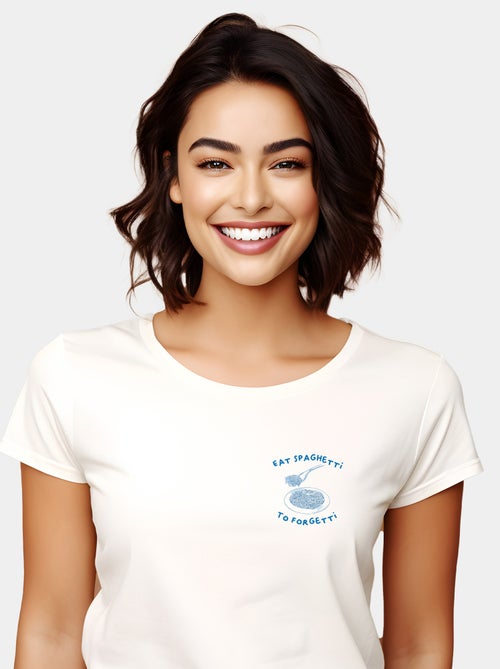 T-shirt Femme - EAT SPAGHETTI TO FORGETTI - Kiabi