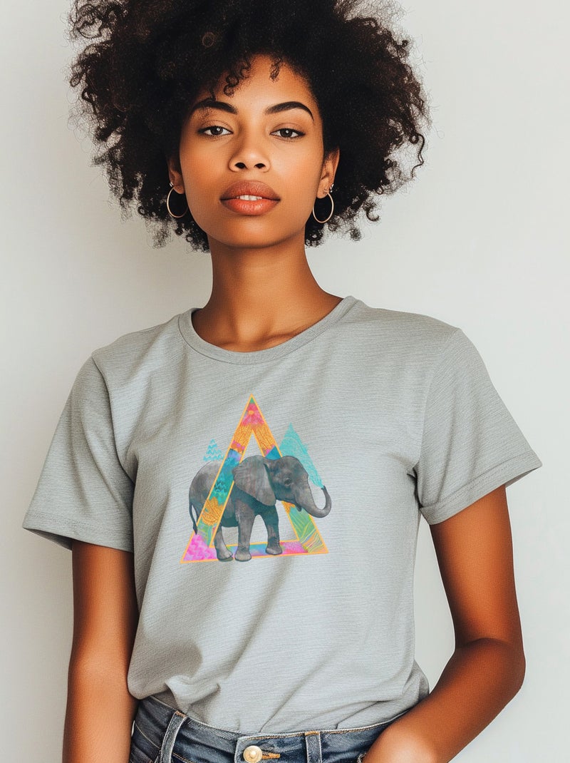 T-shirt Femme - ELEPHANT Gris chiné - Kiabi