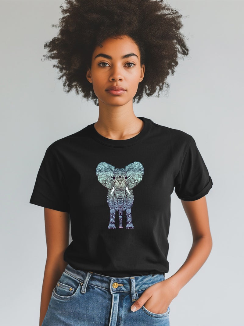T-shirt Femme - ELEPHANT MINT Noir - Kiabi