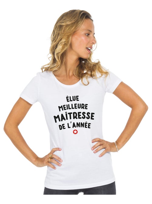 T-shirt Femme - ÉLUE MEILLEURE MAÎTRESSE DE L'ANNÉE - Kiabi