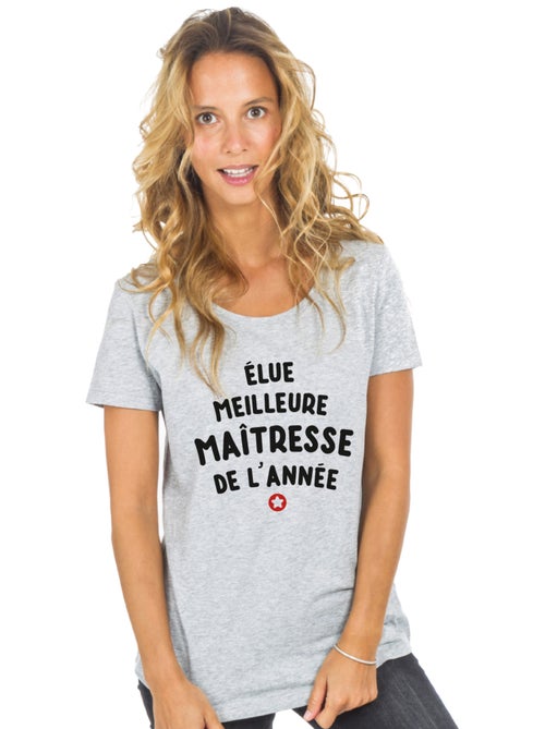 T-shirt Femme - ÉLUE MEILLEURE MAÎTRESSE DE L'ANNÉE - Kiabi